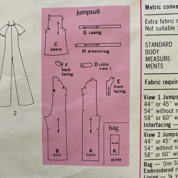 Simplicity Vintage Jumpsuit pattern size 12 - Picture 3 of 5